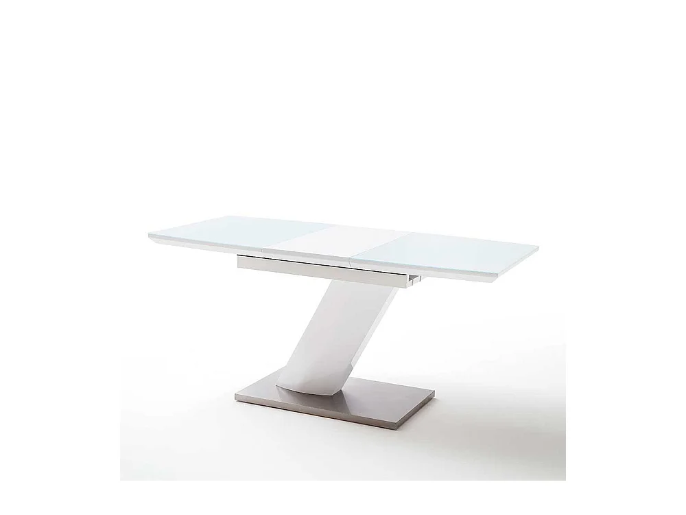 Design Esstisch mit Säulengestell Weiß Hochglanz