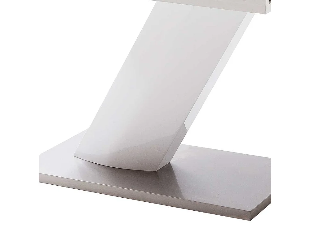 Design Esstisch mit Säulengestell Weiß Hochglanz
