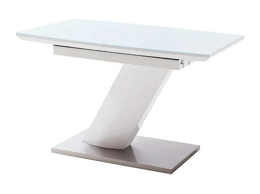 Design Esstisch mit Säulengestell Weiß Hochglanz