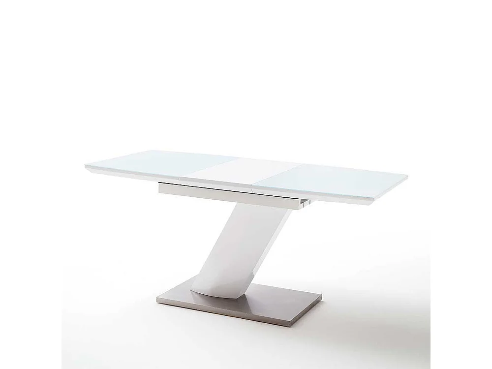 Design Esstisch mit Säulengestell Weiß Hochglanz