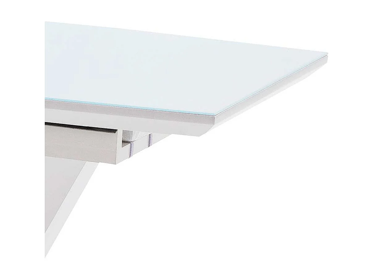 Design Esstisch mit Säulengestell Weiß Hochglanz