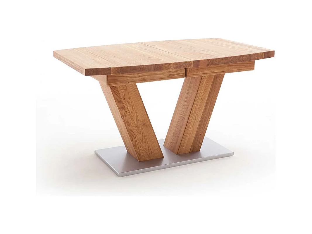 Esstisch aus Wildeiche Massivholz Bootsform