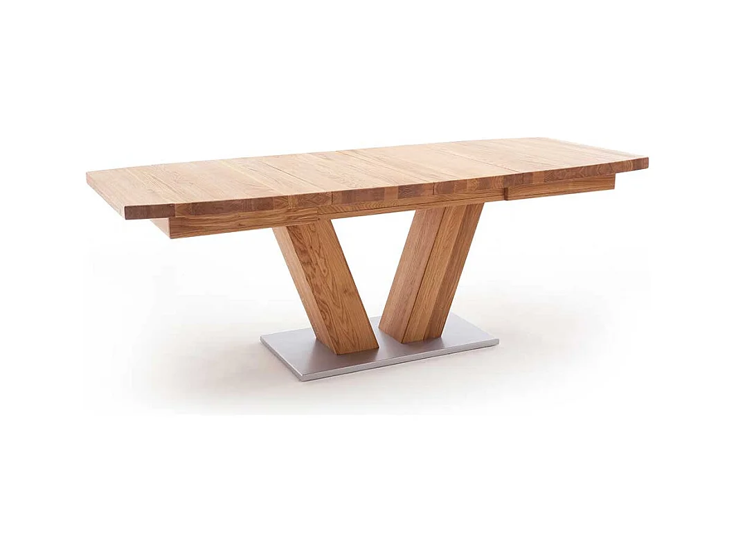 Esstisch aus Wildeiche Massivholz Bootsform