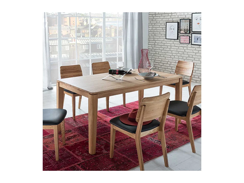 Echtholztisch aus Eiche Massivholz Kopfauszug