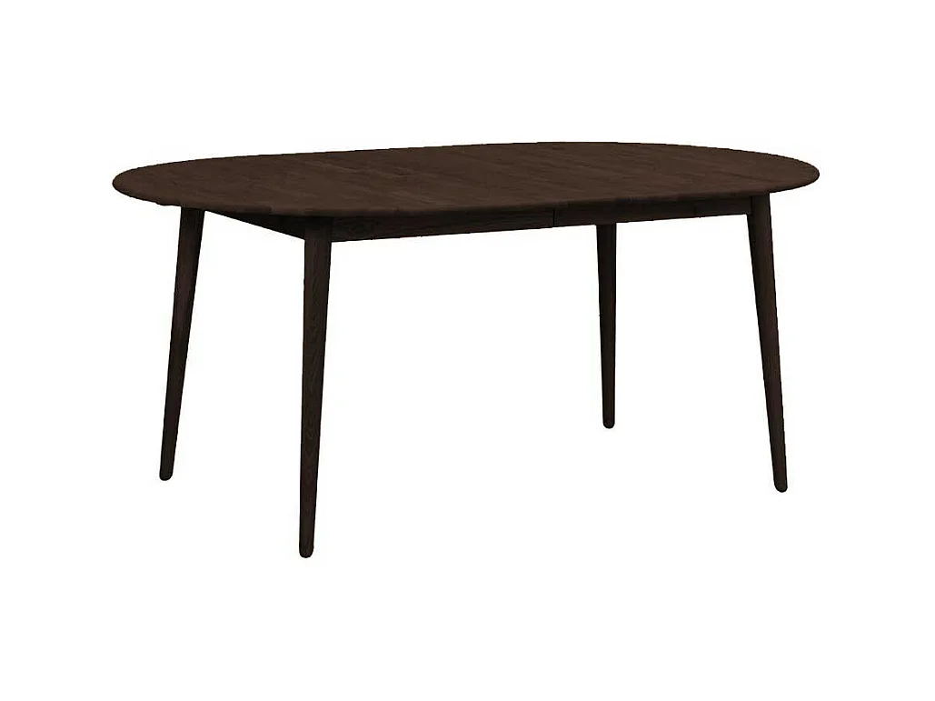 Dunkelbrauner Ausziehtisch aus Eiche Massivholz Skandi Design