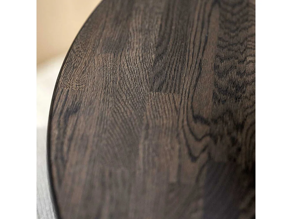 Dunkelbrauner Ausziehtisch aus Eiche Massivholz Skandi Design