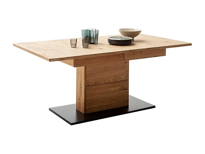 Esszimmer Tisch mit Auszug in Wildeichefarben Anthrazit