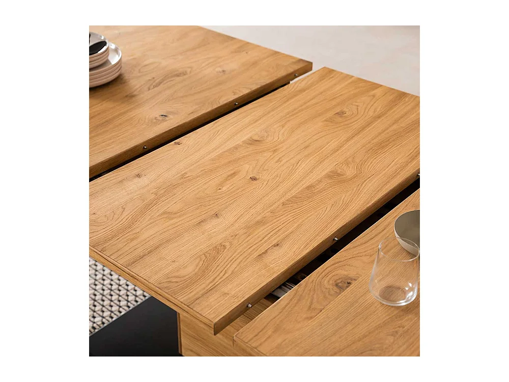 Esszimmer Tisch mit Auszug in Wildeichefarben Anthrazit