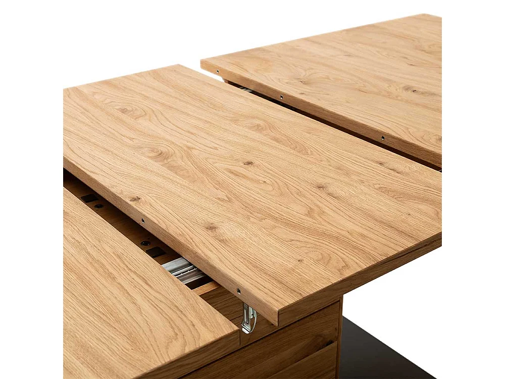 Esszimmer Tisch mit Auszug in Wildeichefarben Anthrazit