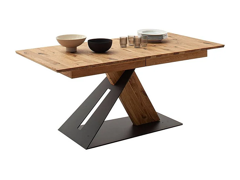 Ausziehtisch Esstisch in Wildeichefarben mit Kulissenauszug