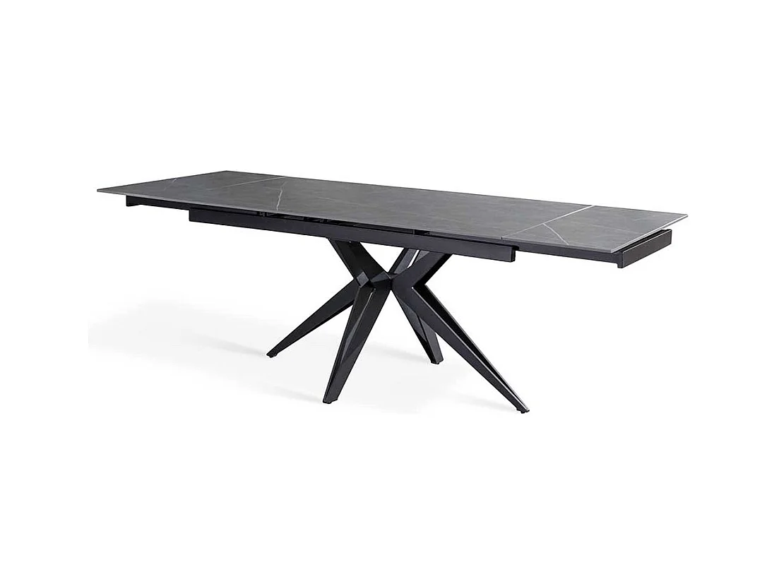 Designer Ausziehtisch mit Keramikplatte Metall Spider Gestell