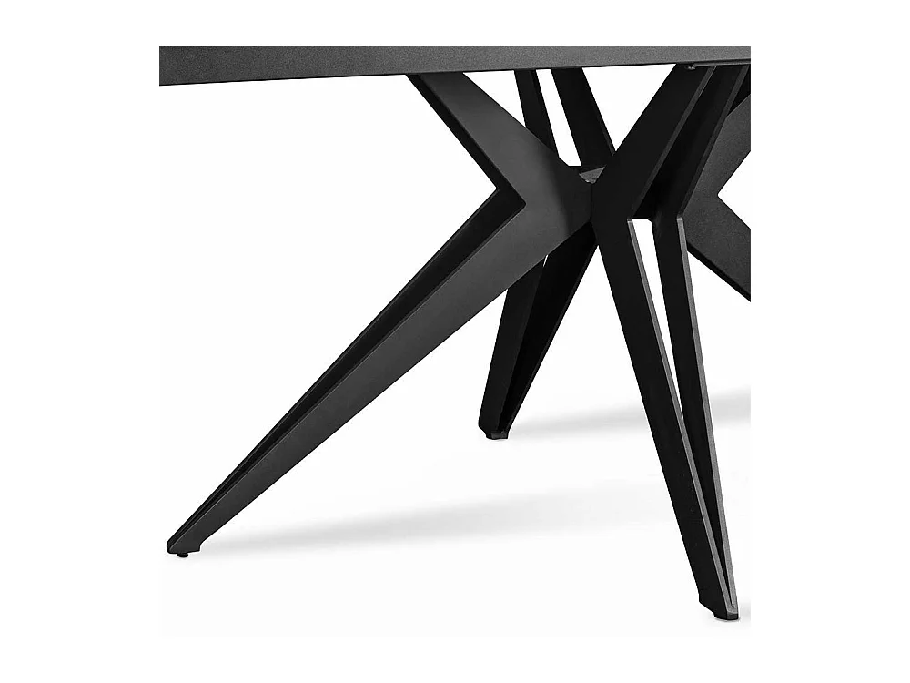 Designer Ausziehtisch mit Keramikplatte Metall Spider Gestell