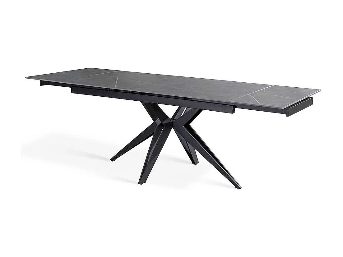 Designer Ausziehtisch mit Keramikplatte Metall Spider Gestell