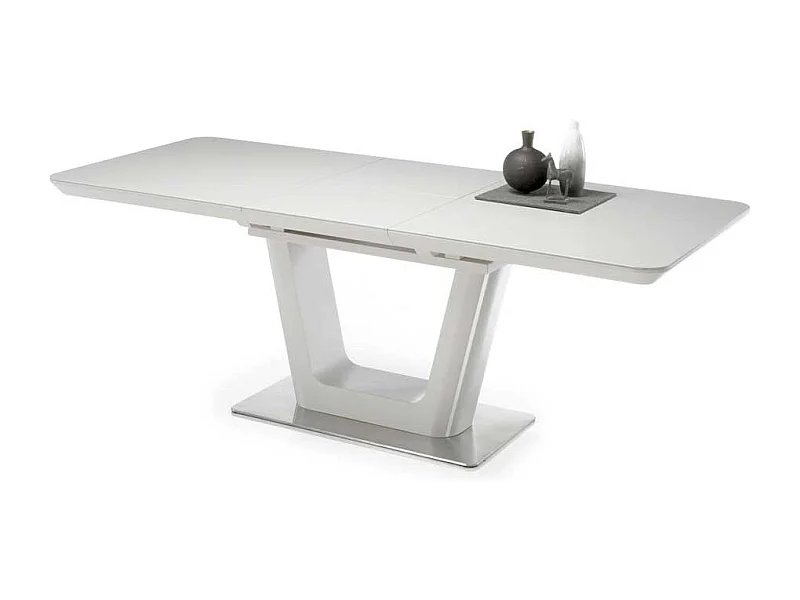 Tisch Esszimmer in Lichtgrau und Silberfarben Keramikplatte