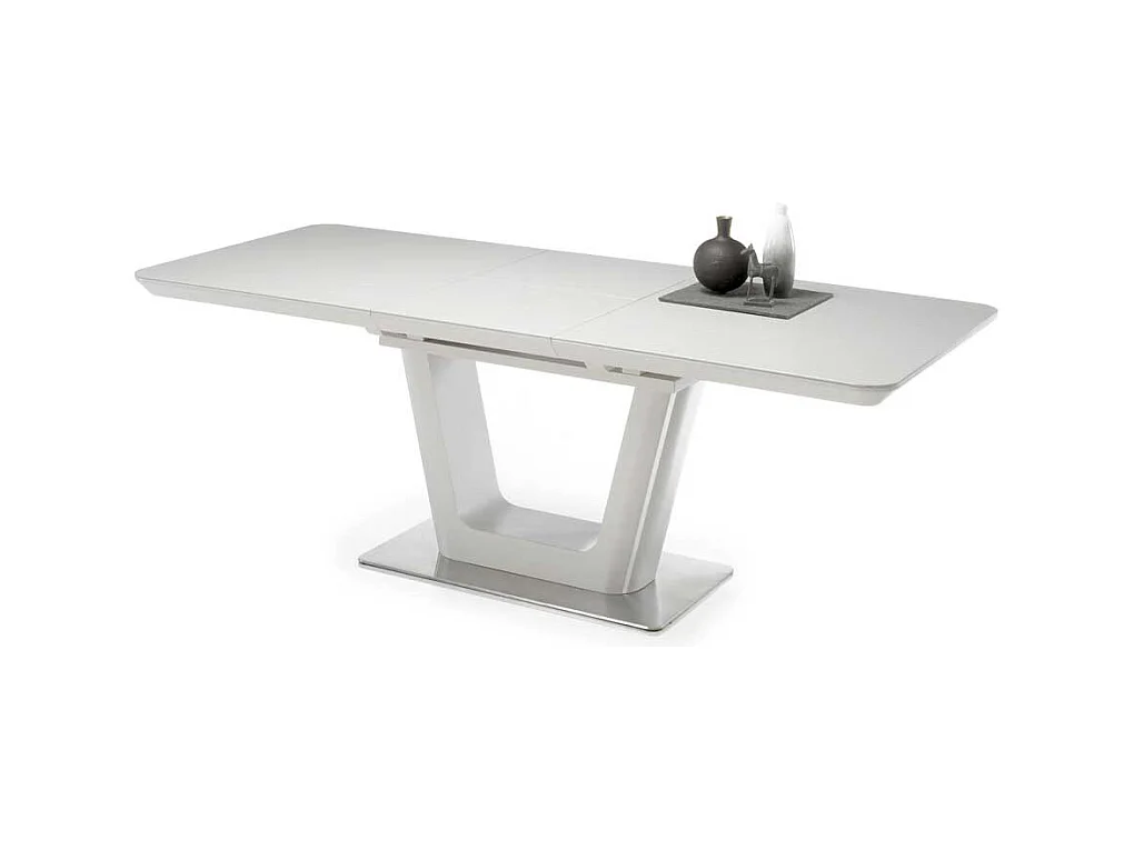 Tisch Esszimmer in Lichtgrau und Silberfarben Keramikplatte