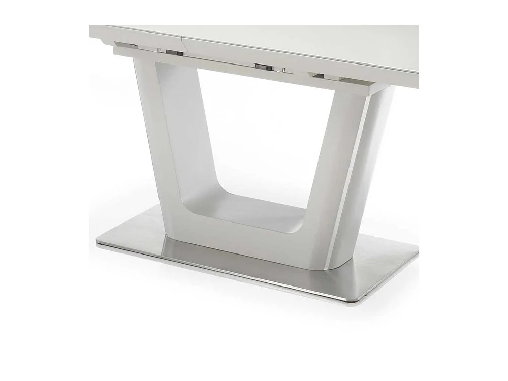 Tisch Esszimmer in Lichtgrau und Silberfarben Keramikplatte