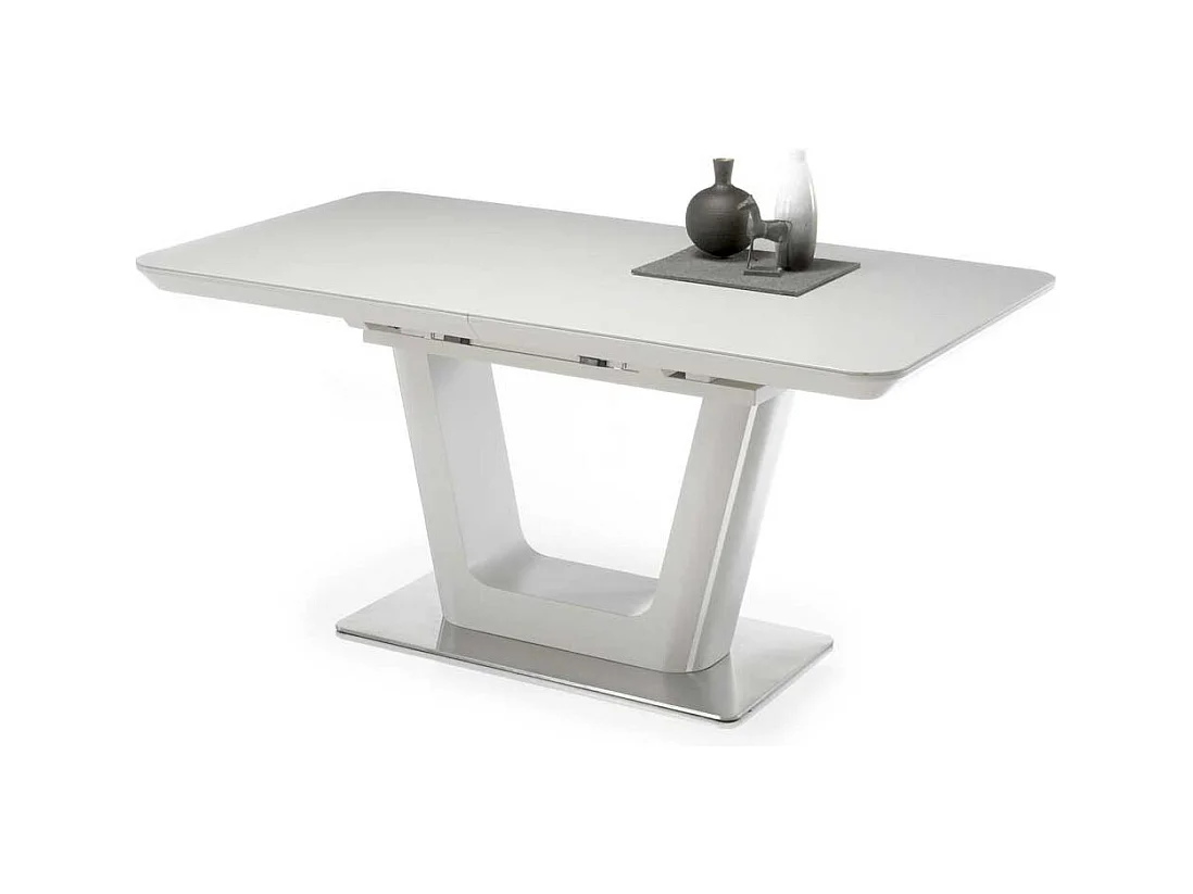 Tisch Esszimmer in Lichtgrau und Silberfarben Keramikplatte