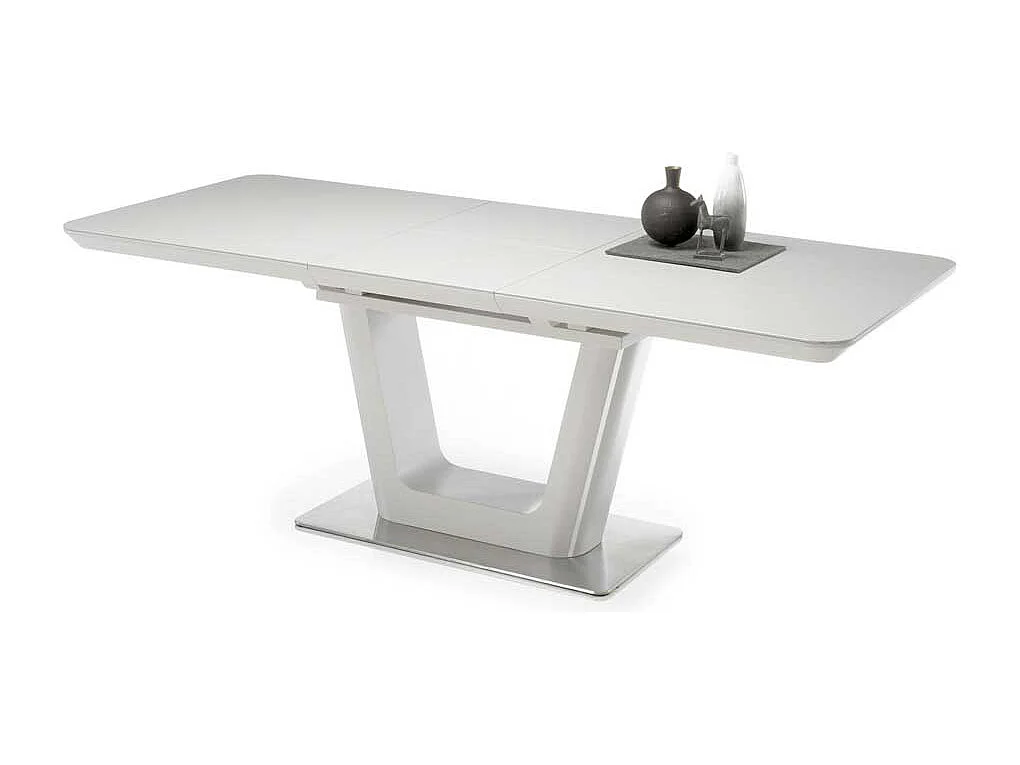 Tisch Esszimmer in Lichtgrau und Silberfarben Keramikplatte