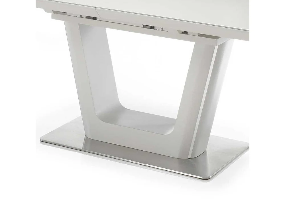 Tisch Esszimmer in Lichtgrau und Silberfarben Keramikplatte