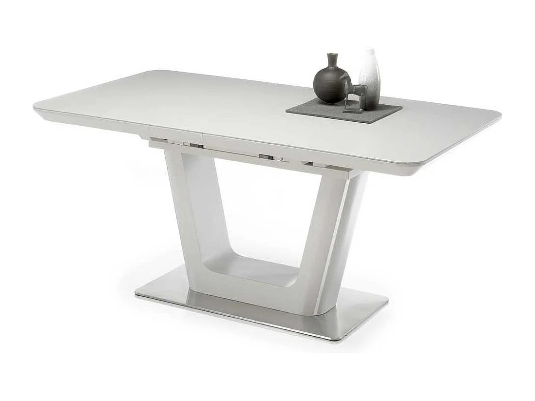 Tisch Esszimmer in Lichtgrau und Silberfarben Keramikplatte