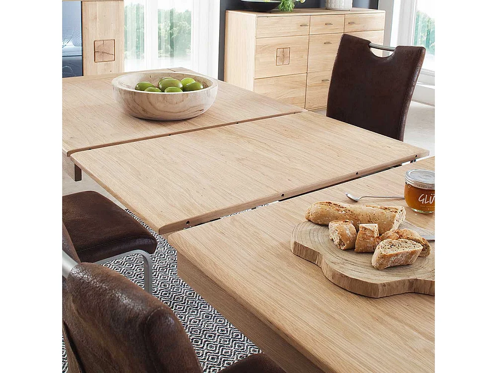 Esszimmertisch aus Eiche Bianco verlängerbar