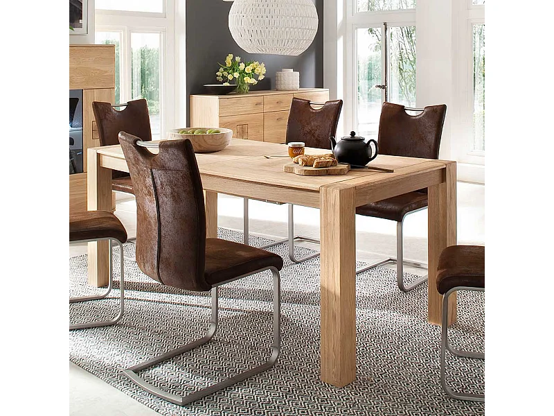 Esszimmertisch aus Eiche Bianco verlängerbar