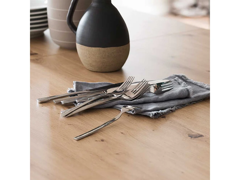 Säulen Esstisch in Eichefarben und Anthrazit Mittelauszug