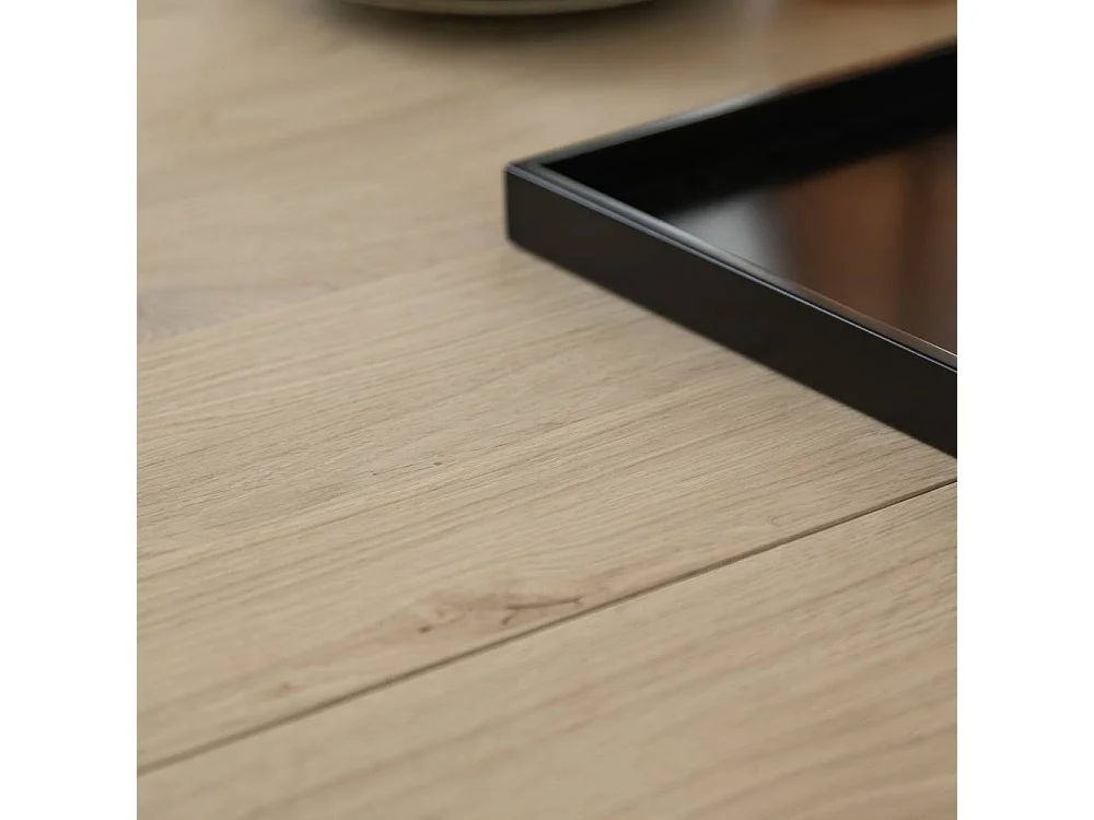 Ausziehtisch Massivholztisch in Asteiche hell mit Hirnholz Applikation