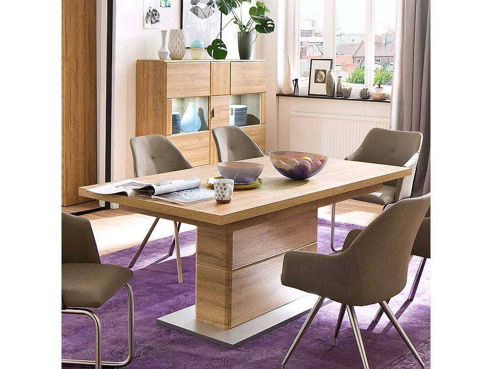 Esszimmertisch in Wildeichefarben Kulissenauszug