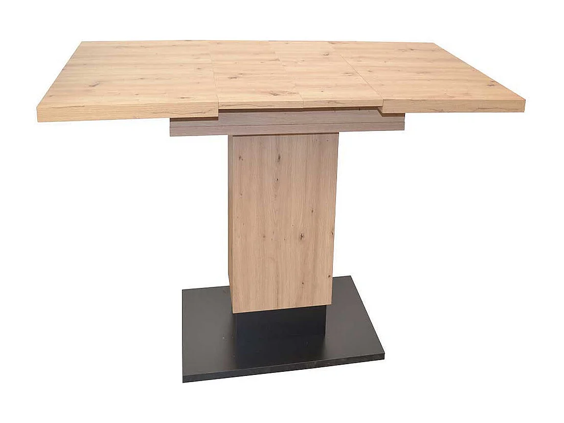 Ausziehesstisch in Wildeichefarben und Schwarz zwei Einlegeplatten