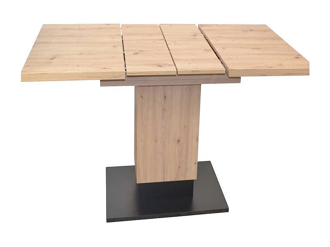 Ausziehesstisch in Wildeichefarben und Schwarz zwei Einlegeplatten