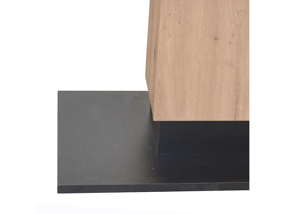 Ausziehesstisch in Wildeichefarben und Schwarz zwei Einlegeplatten