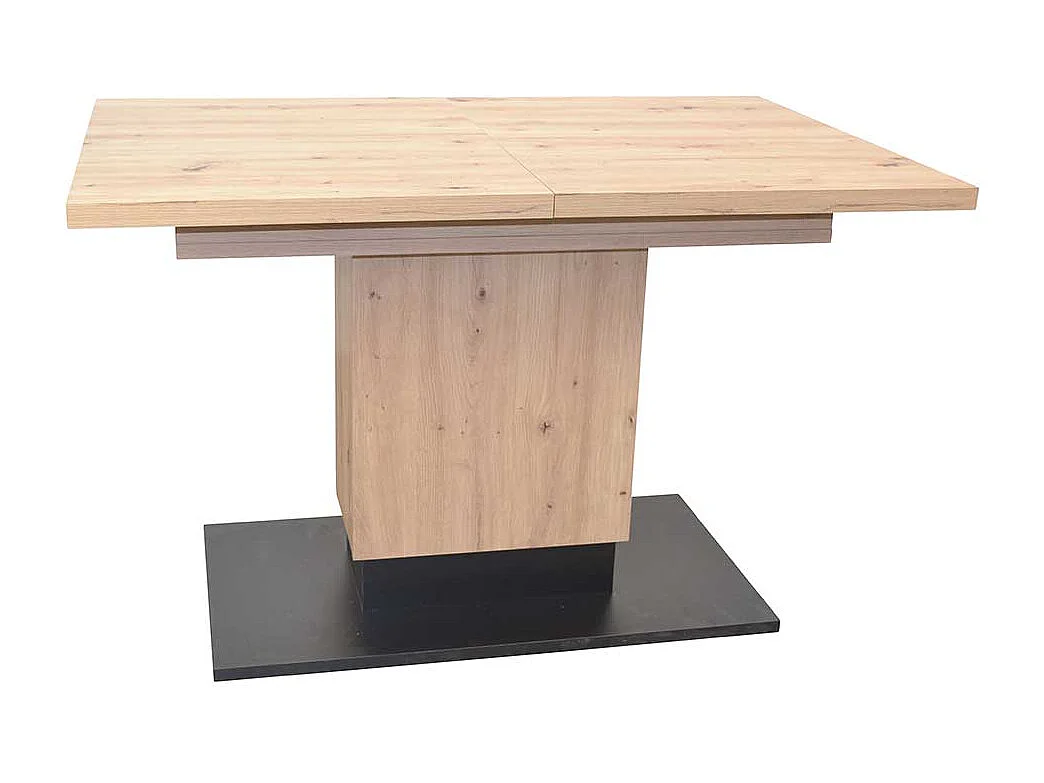 Ausziehesstisch in Wildeichefarben und Schwarz zwei Einlegeplatten