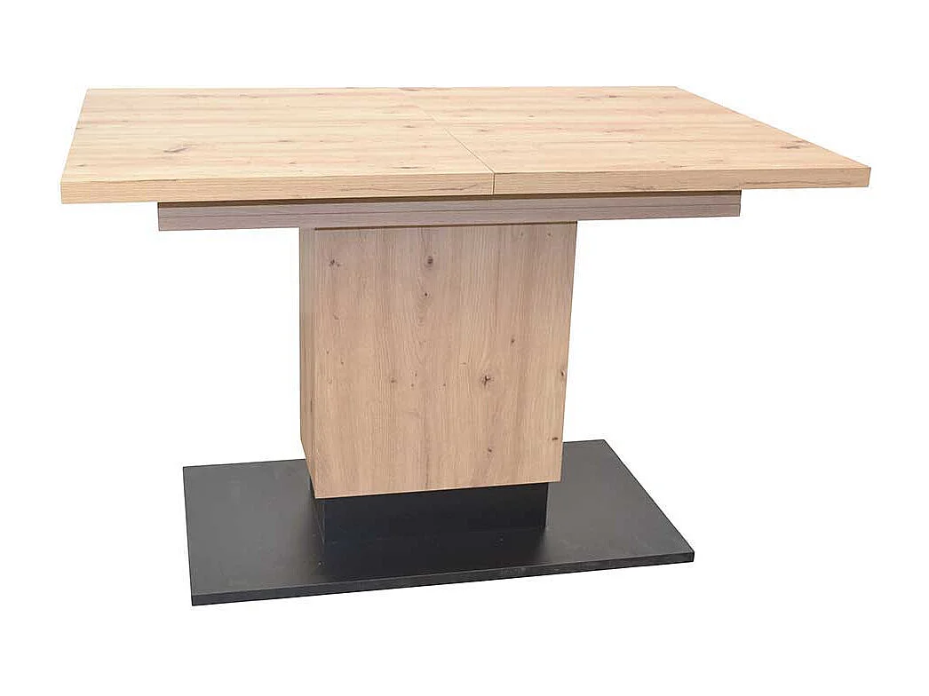Ausziehesstisch in Wildeichefarben und Schwarz zwei Einlegeplatten