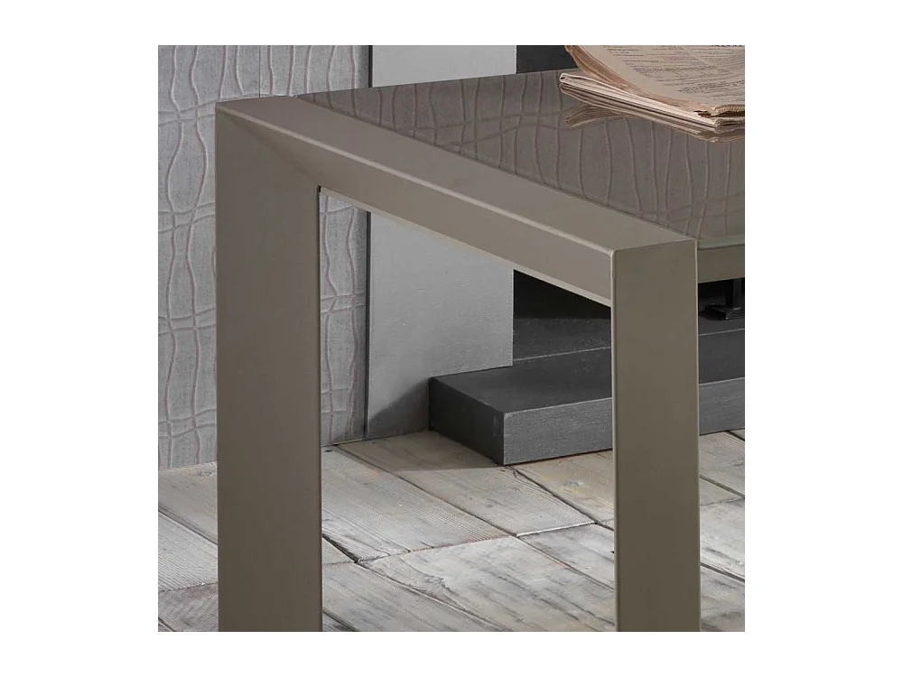 Ausziehtisch mit brauner Glasplatte modern