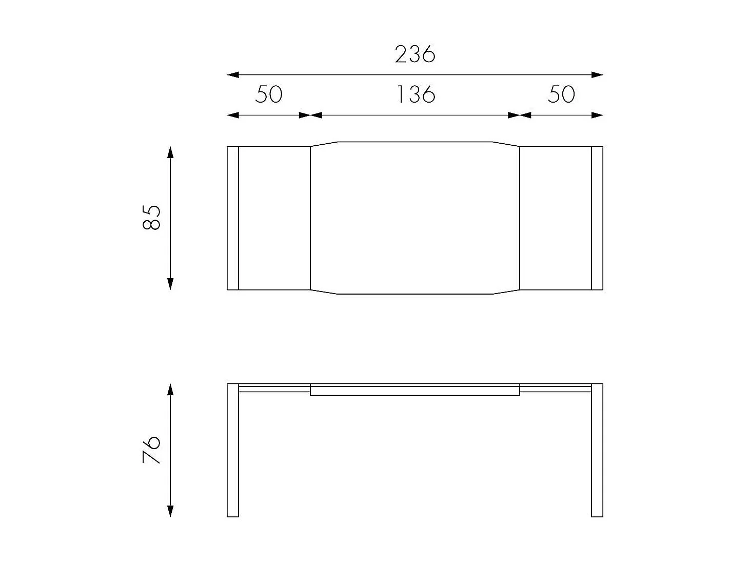 Ausziehtisch mit brauner Glasplatte modern