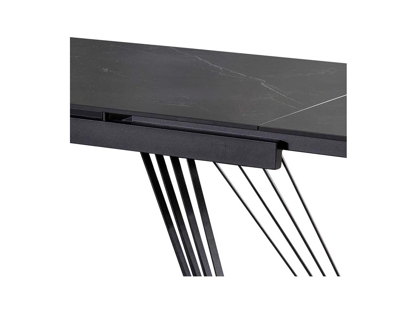 Moderner Esszimmertisch mit Keramikplatte schwarze Marmor Optik