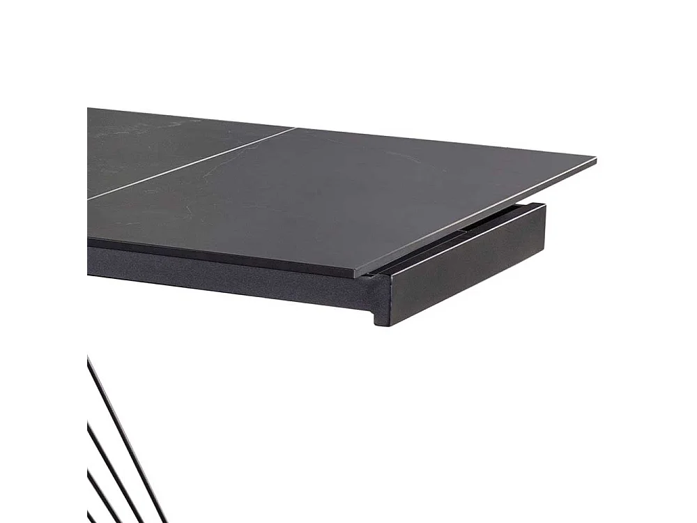 Moderner Esszimmertisch mit Keramikplatte schwarze Marmor Optik