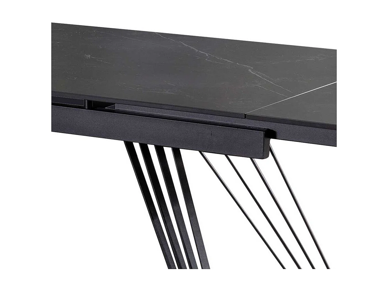 Moderner Esszimmertisch mit Keramikplatte schwarze Marmor Optik