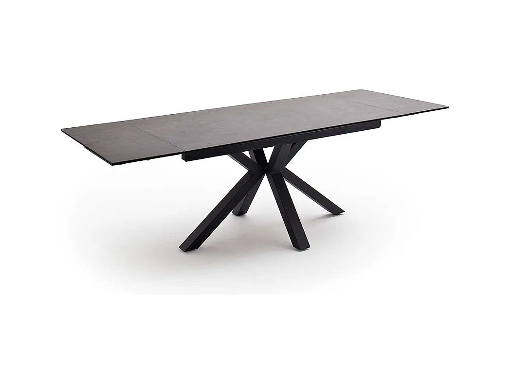 Keramik Esszimmer Tisch in Anthrazit Kopfauszug