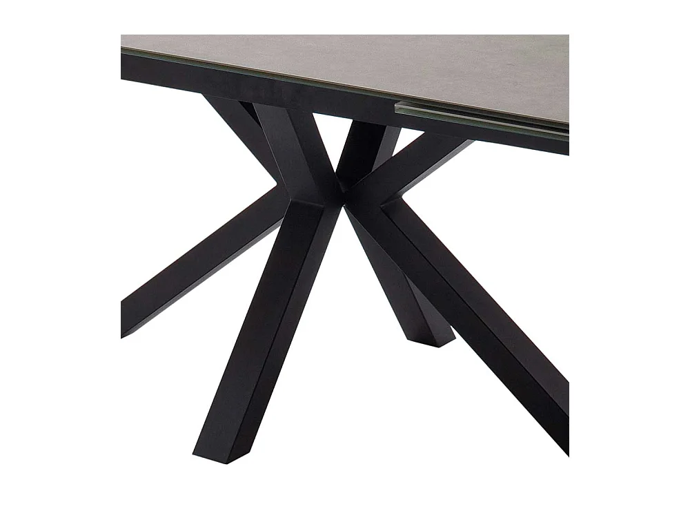 Keramik Esszimmer Tisch in Anthrazit Kopfauszug