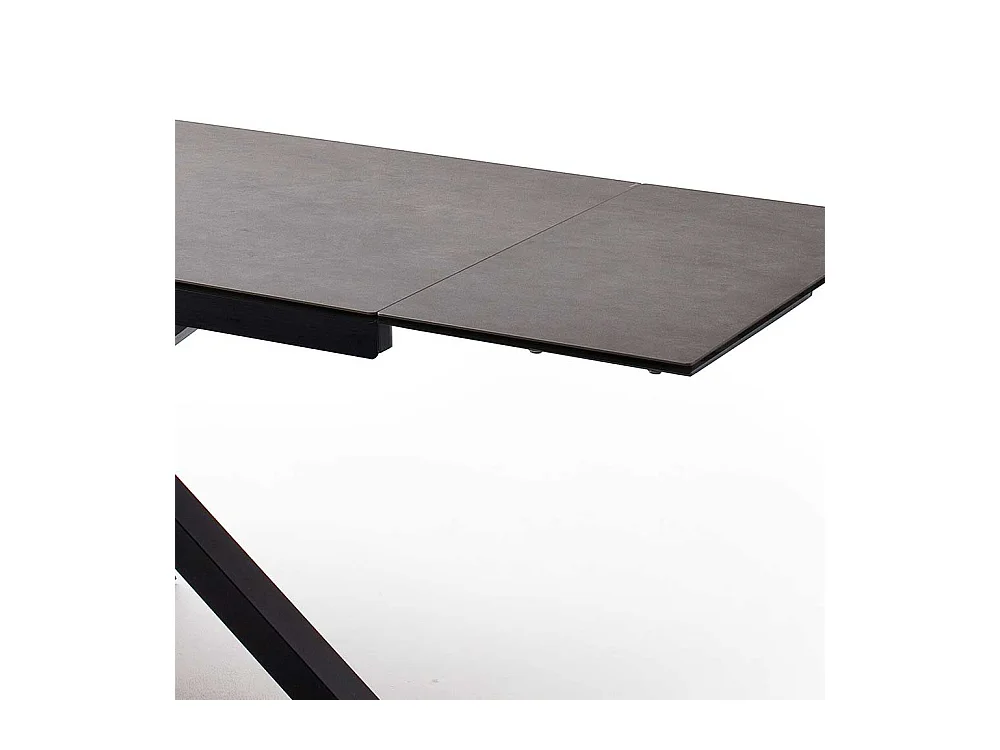 Keramik Esszimmer Tisch in Anthrazit Kopfauszug