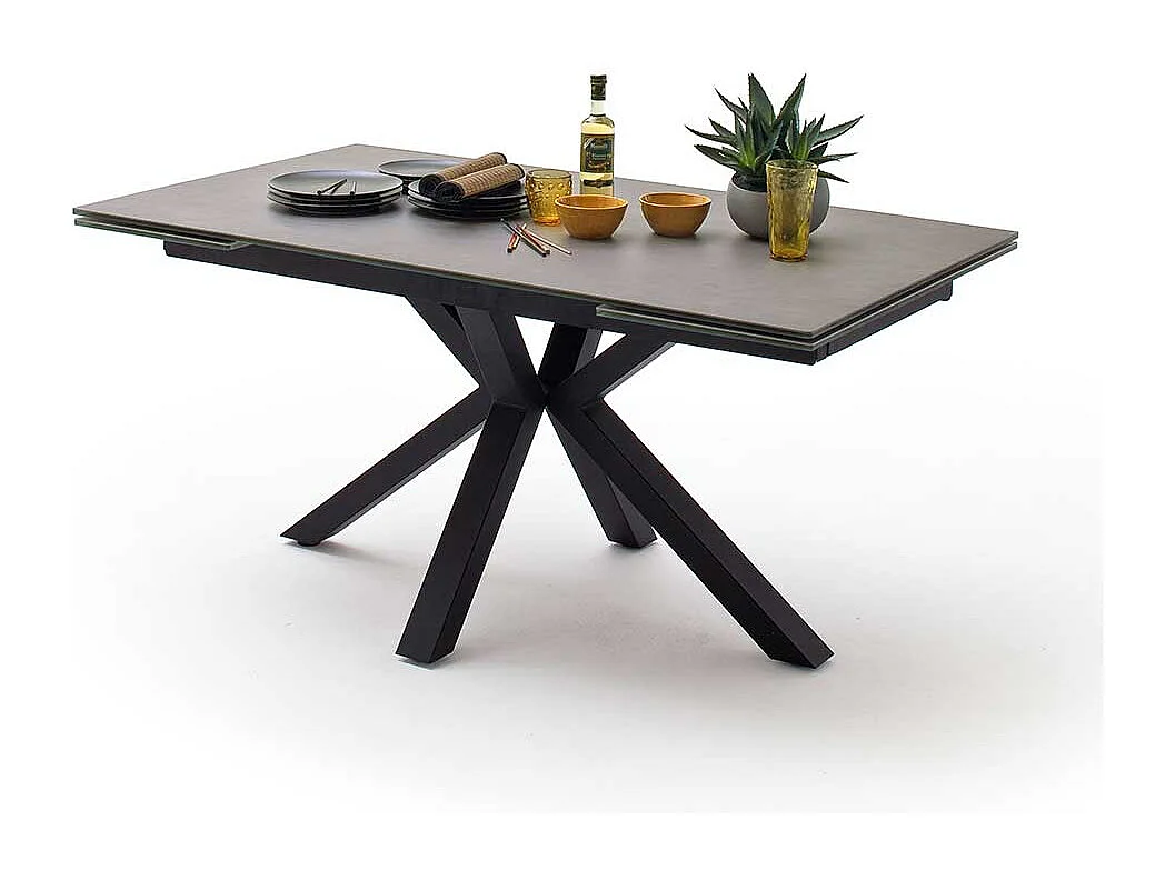 Keramik Esszimmer Tisch in Anthrazit Kopfauszug