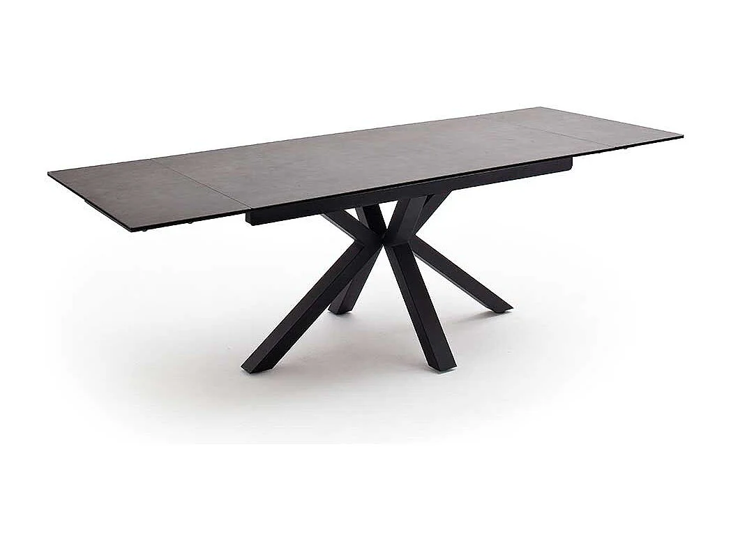 Keramik Esszimmer Tisch in Anthrazit Kopfauszug