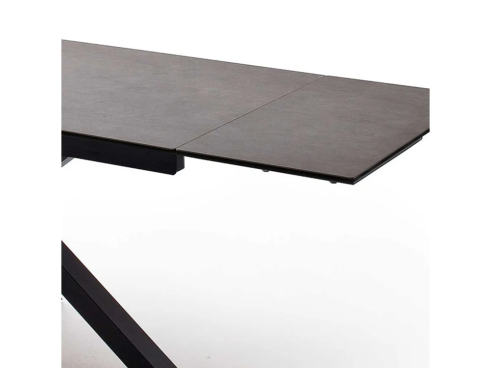 Keramik Esszimmer Tisch in Anthrazit Kopfauszug