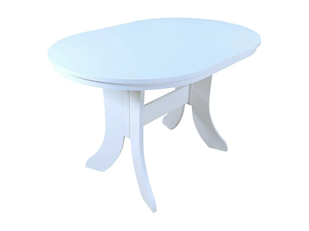 Esszimmertisch in Weiß oval