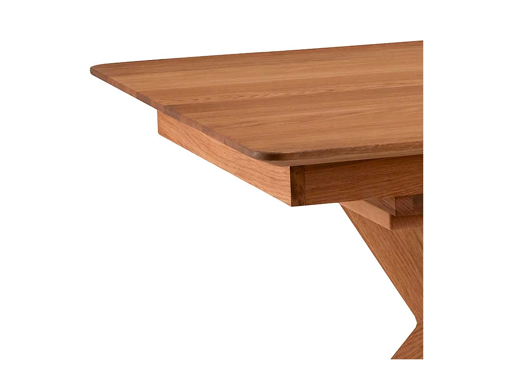 Esszimmertisch Wildeiche mit Design Vierfußgestell Oberfläche geölt