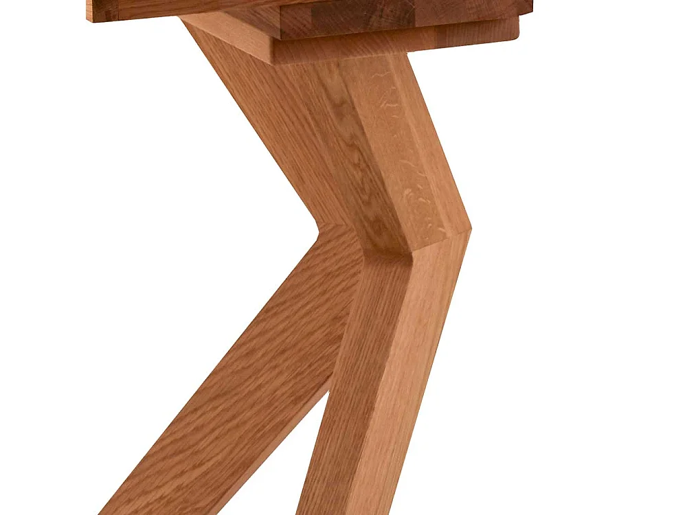 Esszimmertisch Wildeiche mit Design Vierfußgestell Oberfläche geölt