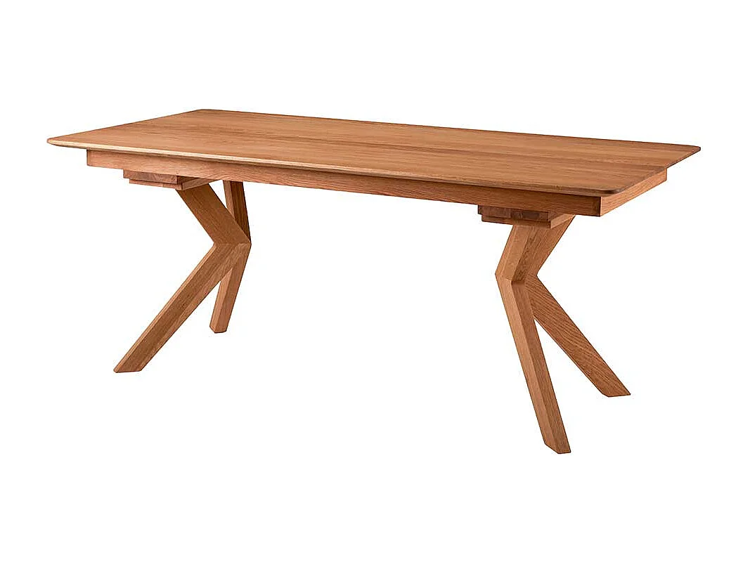 Esszimmertisch Wildeiche mit Design Vierfußgestell Oberfläche geölt