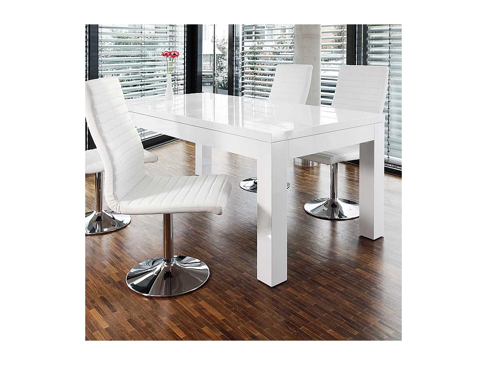 Hochglanz Tisch in Weiß Mittelauszug